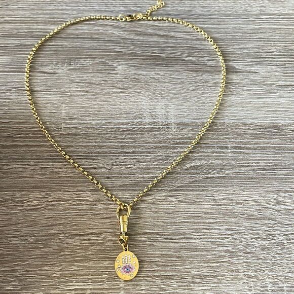 Gold Evil Eye Pendant Necklace N953 - Picture 2 of 4